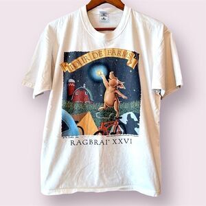 RAGBRAI Limited Edition 1998 Tee | Merita Guthrie 64/190 Signed Pig Bike Art